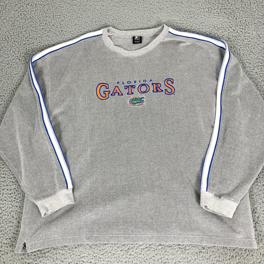 Florida Gators Sweatshirt Mens 3XL Gray NCAA‎ Football Starter Thermal Crewneck